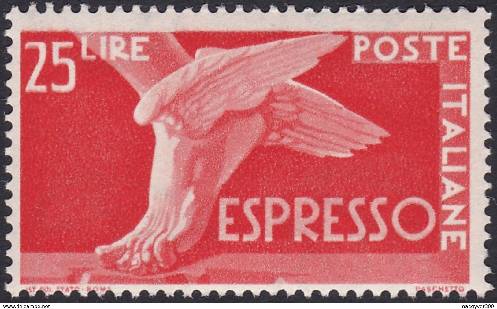 ITALIE, 1945-51, 25L, Piede Alato (Yvert N° 30) - Poste Exprèsse