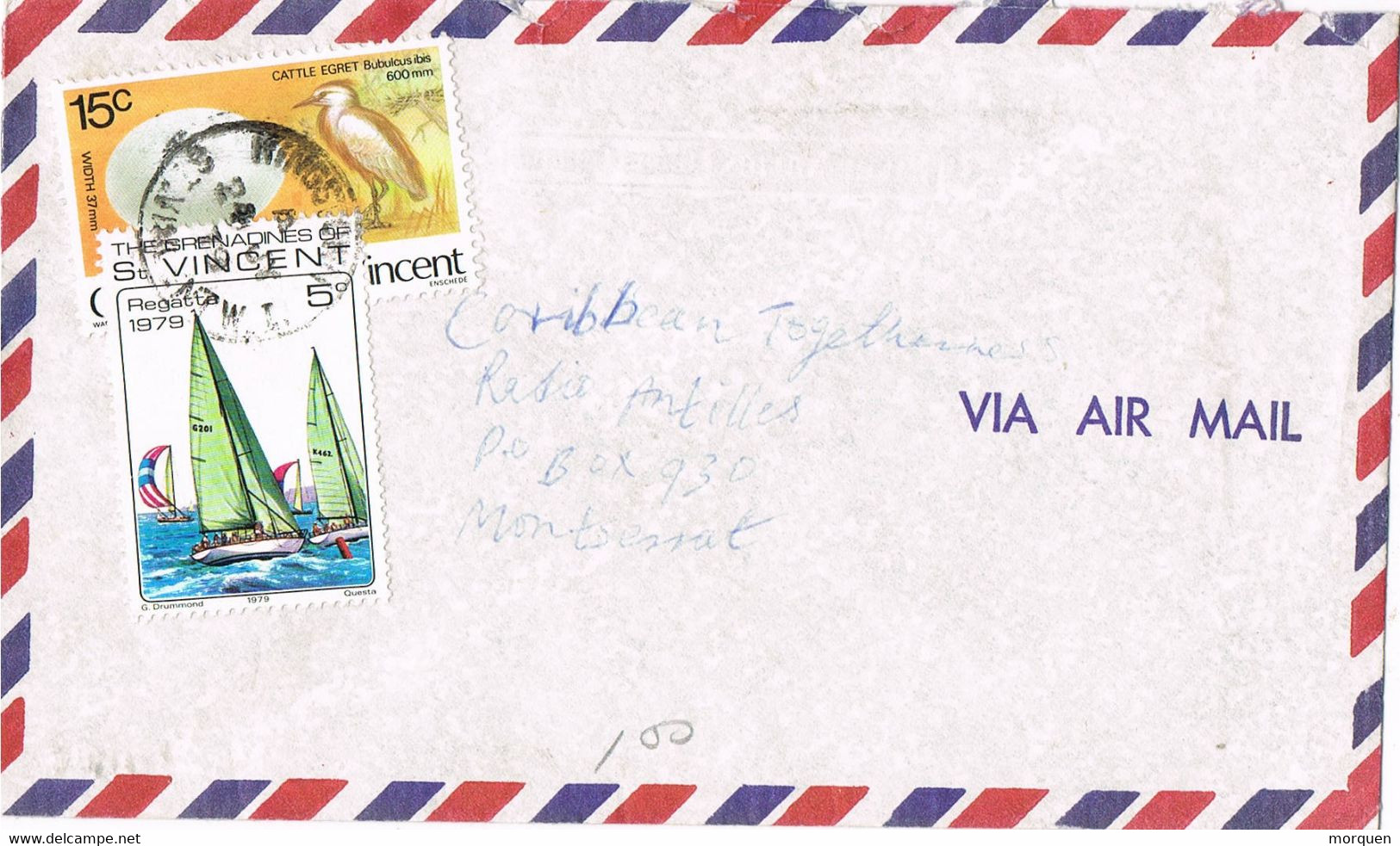 37760. Carta  Aerea KINGSTOWN (St. Vincent Y Granadinas) 1979 A Montserrat - St.Vincent & Grenadines