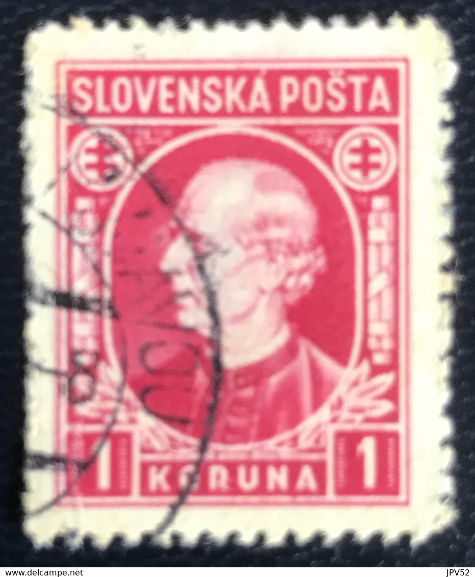 Slovenska - P3/8 - (°)used - 1939 - Michel Nr. 40 - Andrej Hlinka - Gebraucht