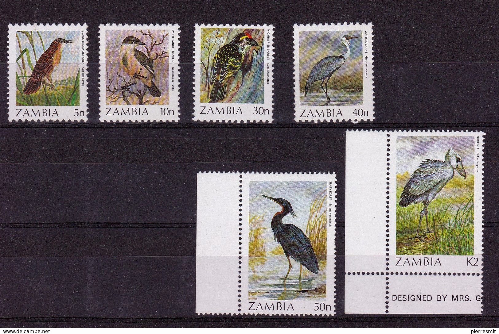 1987 UMM Birds, Part Set - Zambia (1965-...)