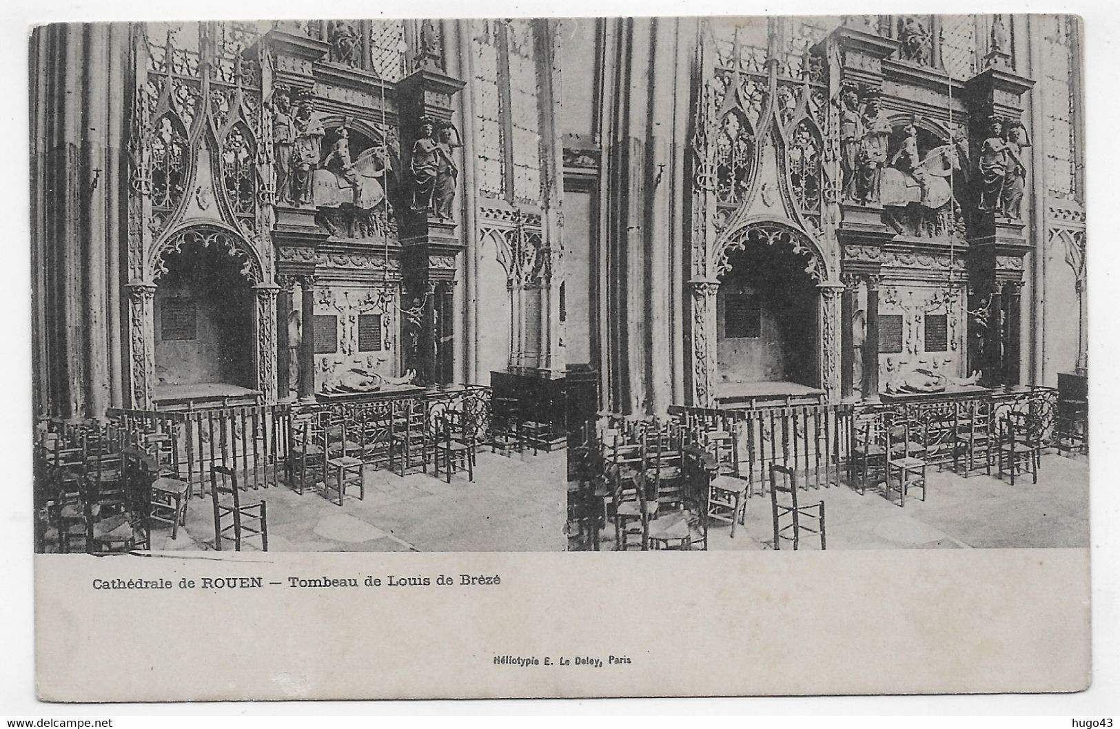 CARTES STEREOSCOPIQUES - CATHEDRALE DE ROUEN - TOMBEAU DE LOUIS DE BREZE - CPA PRECURSEUR NON VOYAGEE - 75 - Cartes Stéréoscopiques