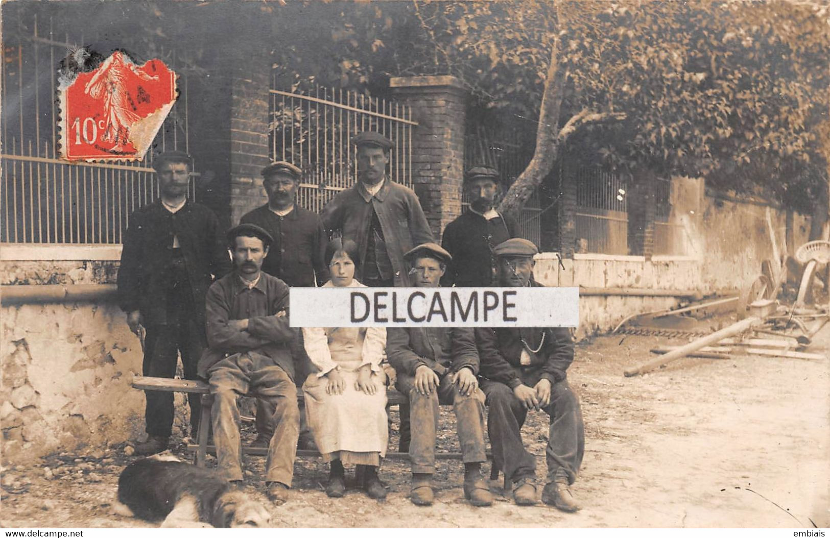 78 - FRENEUSE - Groupe De Personnes, Ouvriers, Employés . Carte Photo 1907 - Freneuse