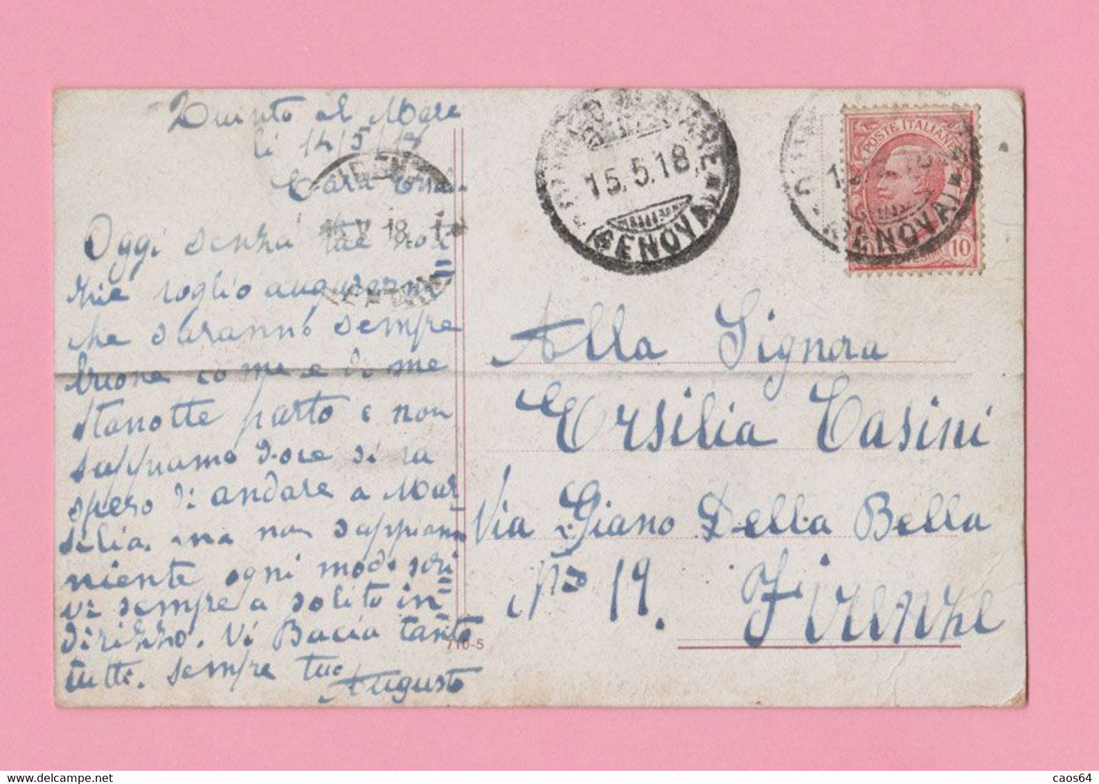 GUERRINONI - Donna Con Cavallo Cartolina 1918 Viaggiata Small Format - Guerinoni