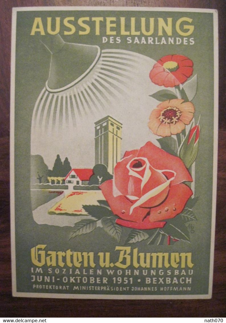 1951 Sarre Saar Saarbrücken AK Allemagne Ausstellung Des Saarlandes Garten Und Blumen Im - Saarbrücken