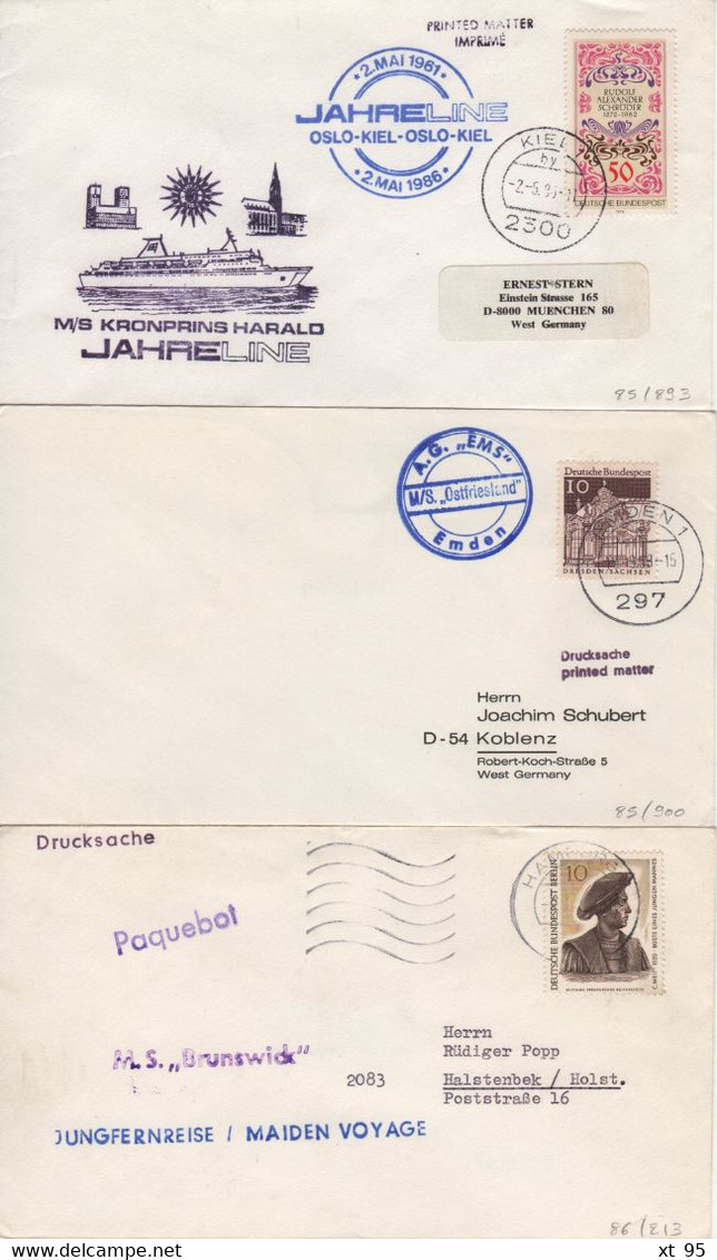 Allemagne - Paquebot - Lot De 3 Lettres - Sammlungen