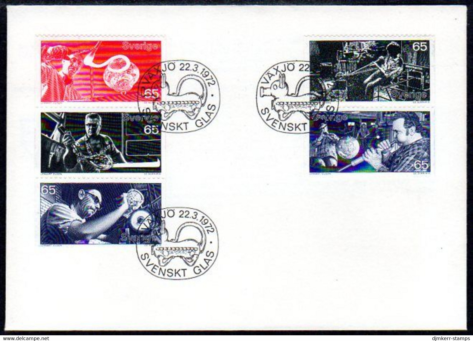 SWEDEN 1972 Glassmaking FDC.  Michel 746-50 - FDC