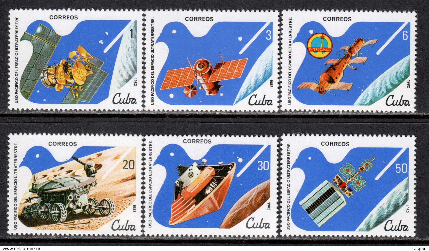 Cuba 1982 Mi# 2650-2655 ** MNH - 2nd UN Congress On The Peaceful Use Of Outer Space - Amérique Du Nord