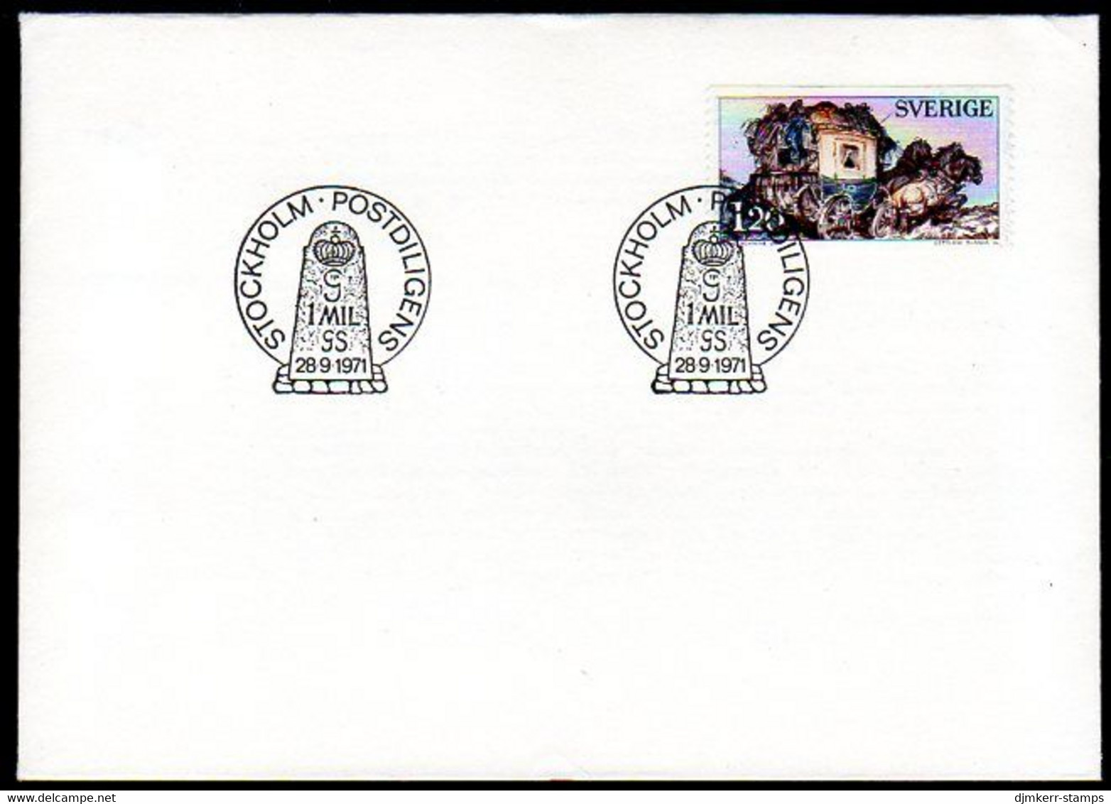 SWEDEN 1971 Mail Coach FDC.  Michel 716 - FDC