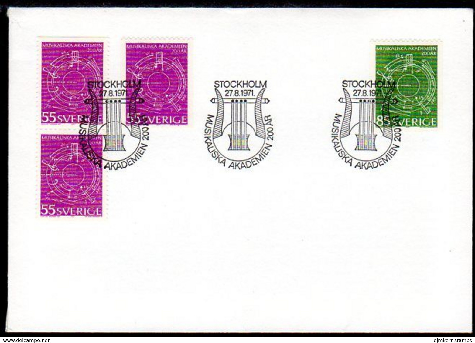 SWEDEN 1971 Royal Academy Of Music FDC.  Michel 713-14 - FDC