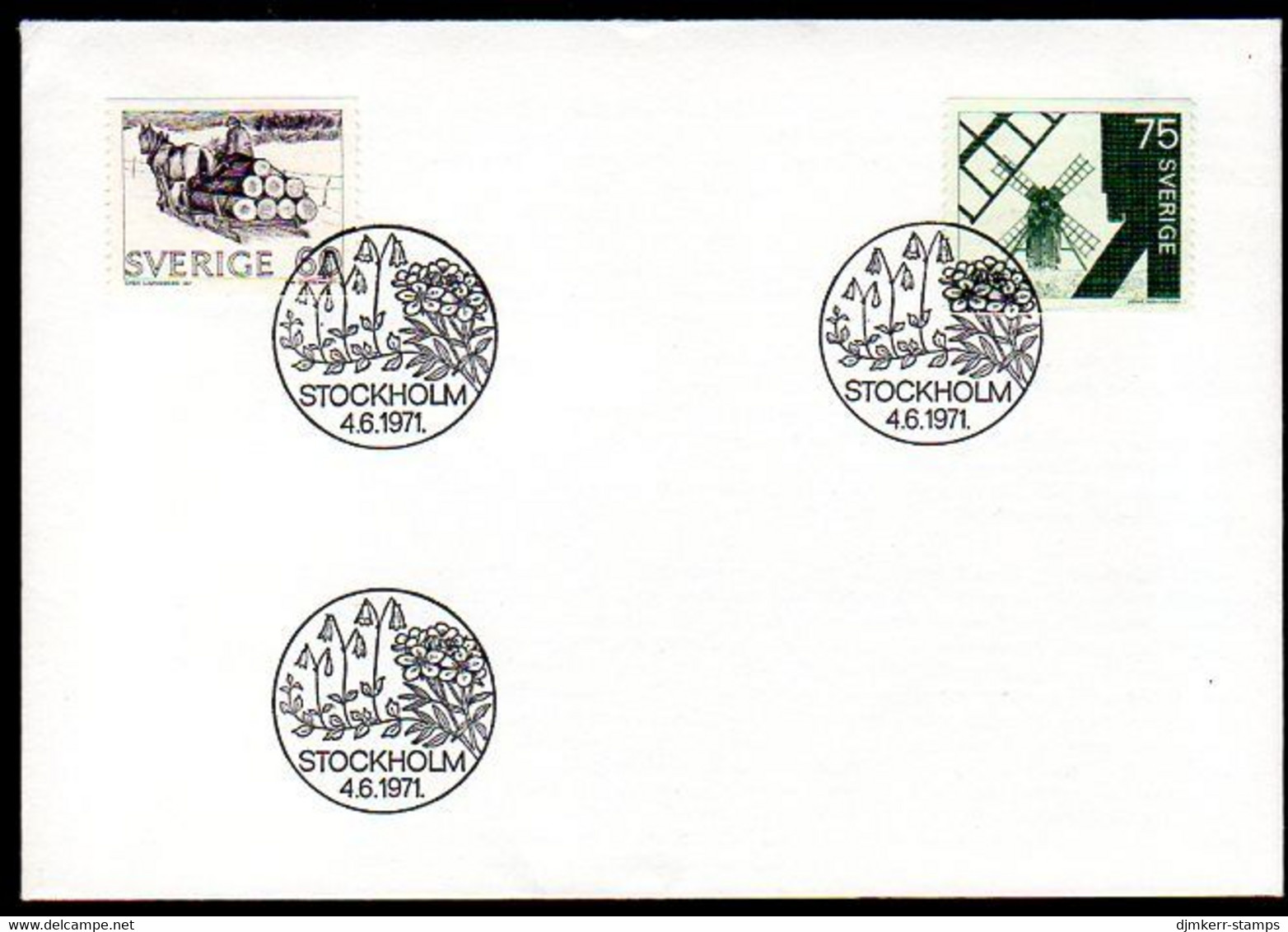 SWEDEN 1971  Definitive: Wood Sledge And Windmill FDCs (2).  Michel 710-11 - FDC