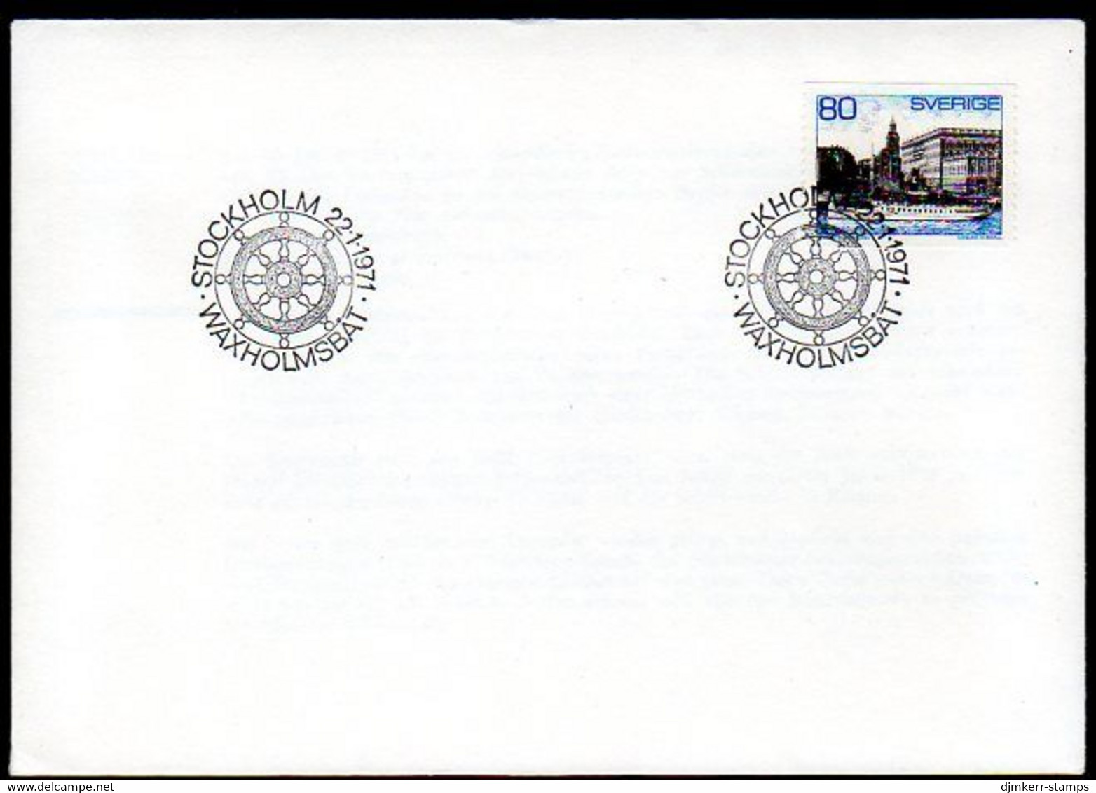 SWEDEN 1971 Royal Castle And Ship FDC  Michel 700y - FDC