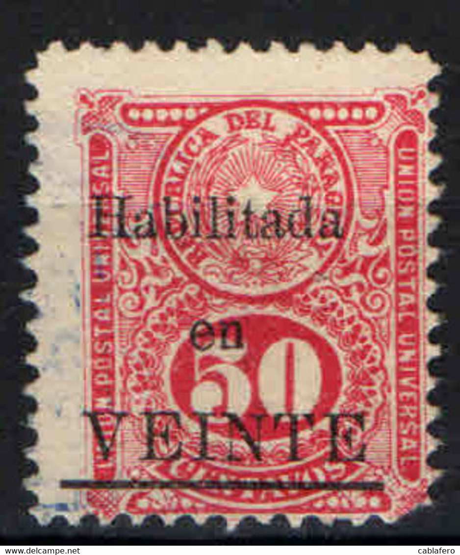 PARAGUAY - 1912 - Surcharged 20c On 50c Car Rose - USATO - Paraguay