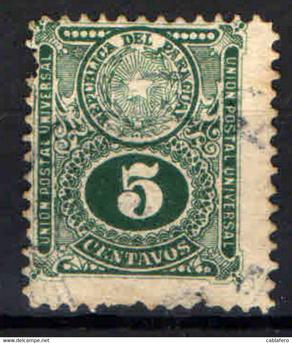 PARAGUAY - 1910 - Coat Of Arms Above Numeral Of Value - USATO - Paraguay