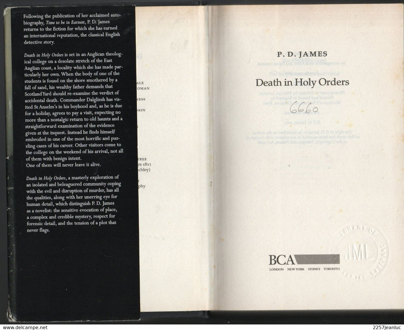 P.D.James Death In Holy Orders Edition 2001 - Geschichte