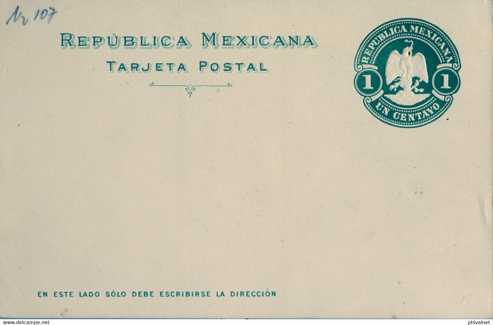 MÉXICO - ENTERO POSTAL NO  CIRCULADO , UN CENTAVO - Mexiko