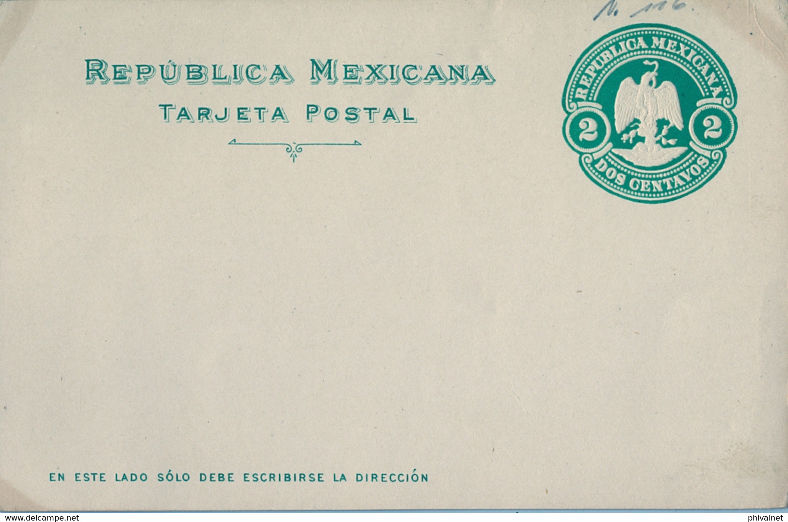 MÉXICO - ENTERO POSTAL NO  CIRCULADO , DOS CENTAVOS - México