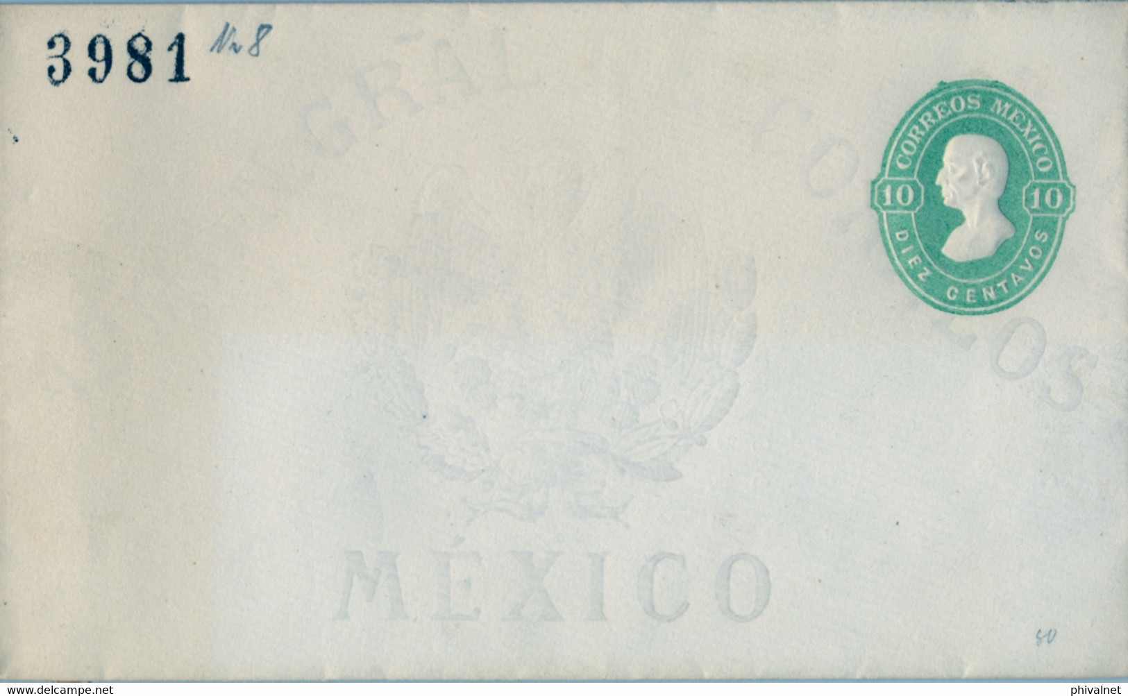 MÉXICO - SOBRE ENTERO POSTAL NO  CIRCULADO , DIEZ CENTAVOS - Mexique