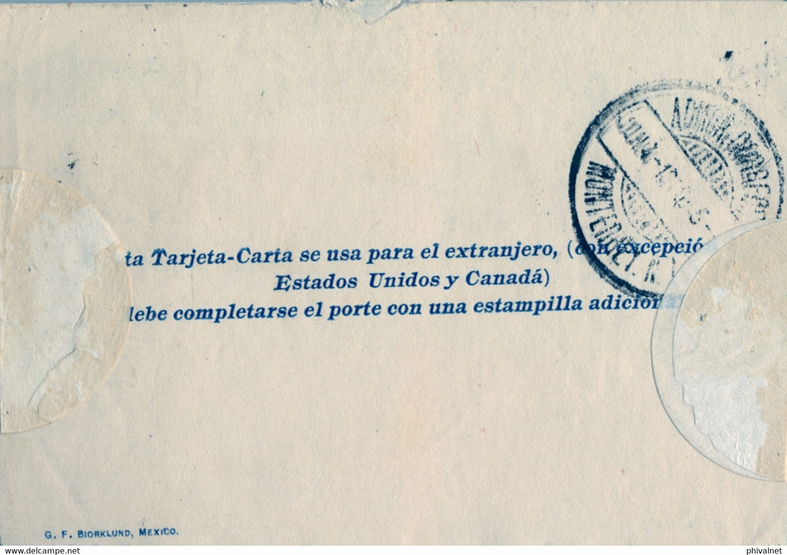 MÉXICO , ENTERO POSTAL CIRCULADO , LINARES - MONTERREY , LLEGADA AL DORSO - Messico