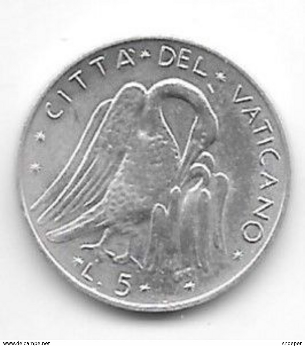 *vatican 5 Lire  1975 Km 118 Unc /ms63 - Vatikan