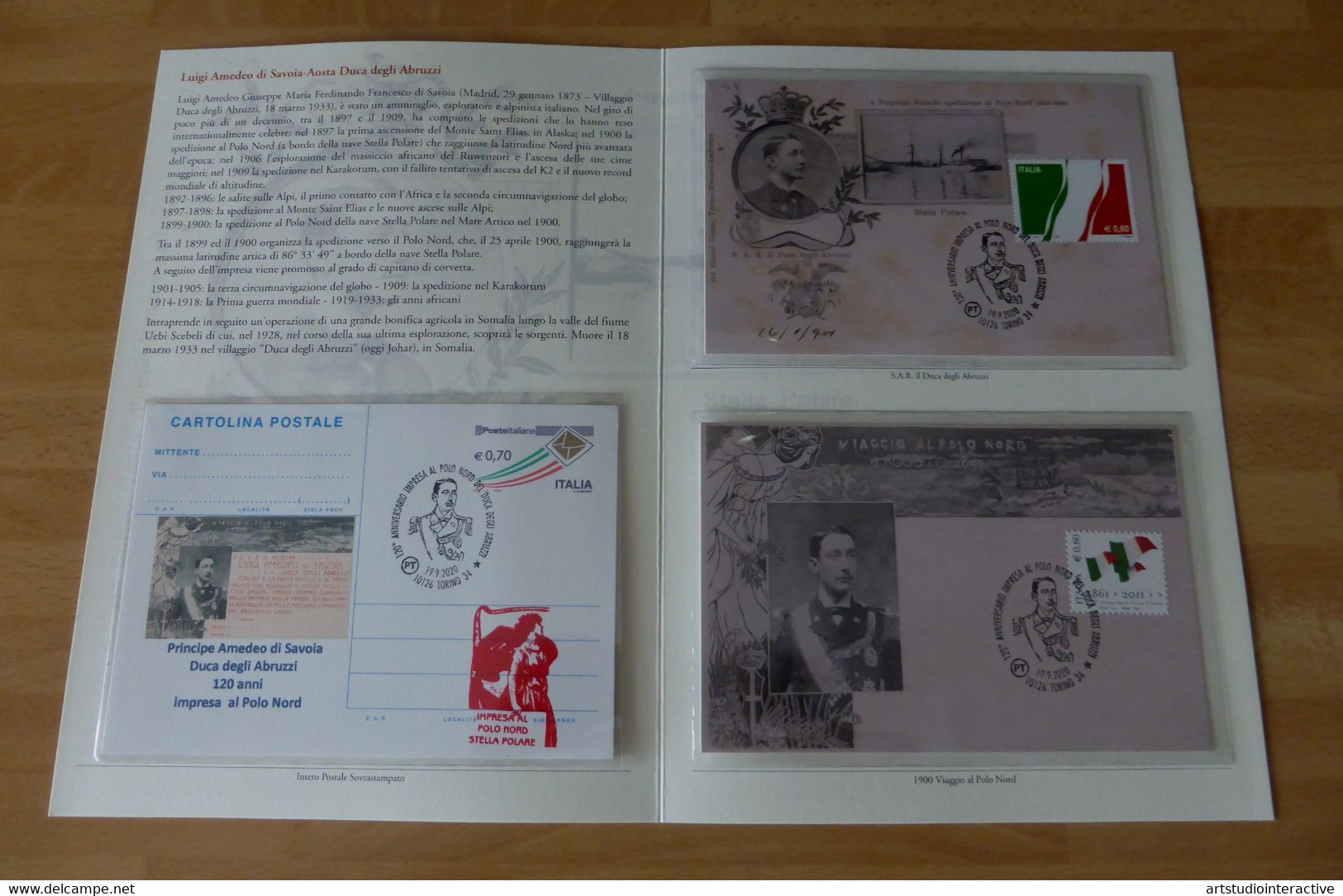 2020 ITALIA "120 ANNI SPEDIZIONE AL POLO NORD / DUCA DEGLI ABRUZZI" FOLDER ANNULLO 19.09.2020 (TORINO) - Presentation Packs