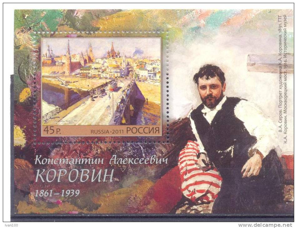 2011. Russia, K. Korovin, Painter, S/s, Mint/** - Blokken & Velletjes