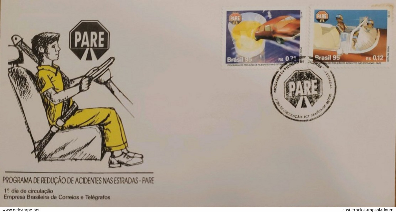 A) 1995, BRAZIL, REDUCE ACCIDENTS AT THE TICKETS – STOP, FIRST DAY COVER, ECT - Other & Unclassified