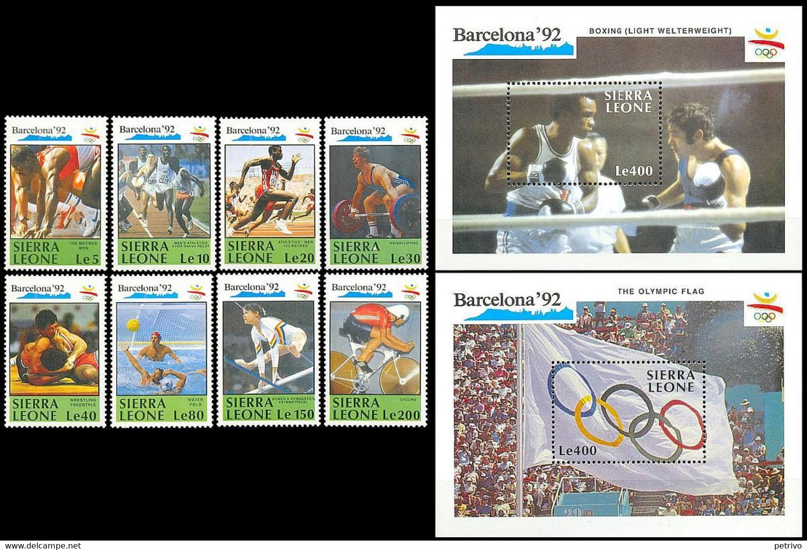 ** Sierra  Leone - 1990 - Olympic Games 1992 - Mi. 1509-16, Bl. 137-8 - Summer 1992: Barcelona