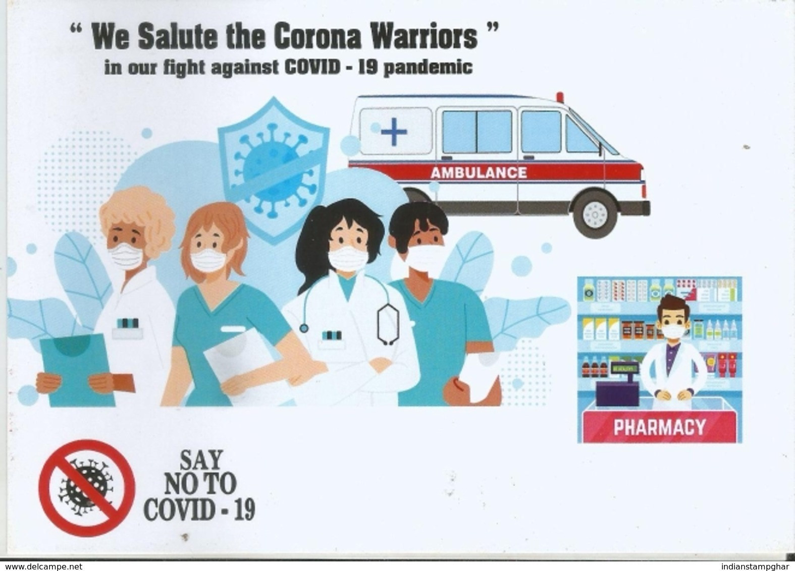 Say No To Covid-19 ,We Salute Corona Warriors,Special PC,Pharmacy, Ambulance, Doctor, Nurse, Respect Social Distancing, - Maladies