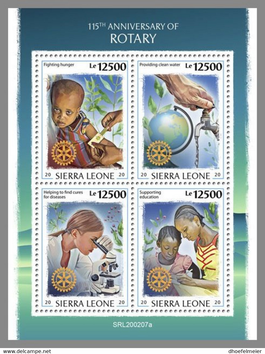 SIERRA LEONE 2020 MNH 115 Years Rotary Club M/S - IMPERFORATED - DHQ2037 - Rotary Club