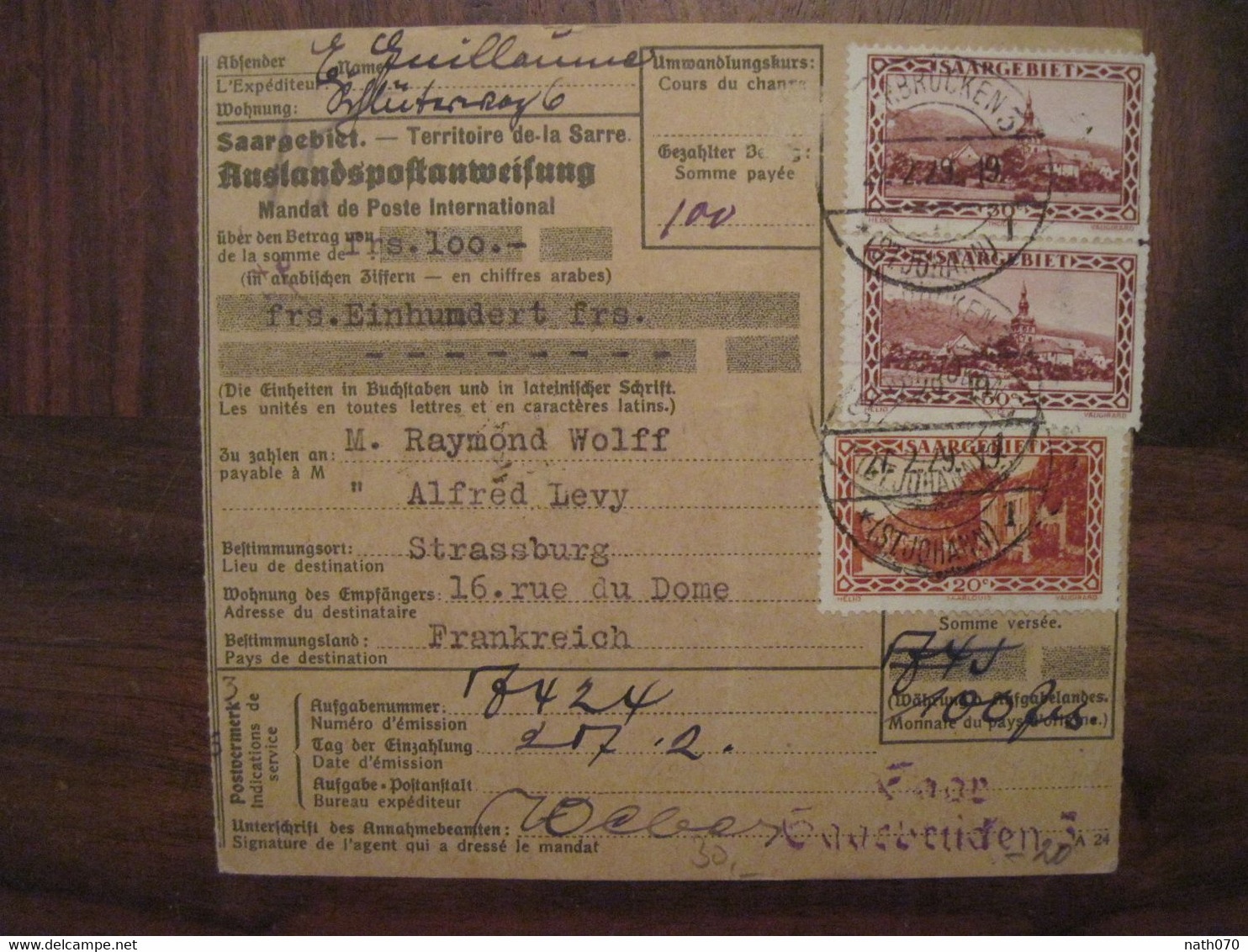 1929 Saar Saarbrücken Cover Deutsches Reich Saargebiet  Enveloppe Sarre St Johann Elsass Alsace Semeuse - Other & Unclassified