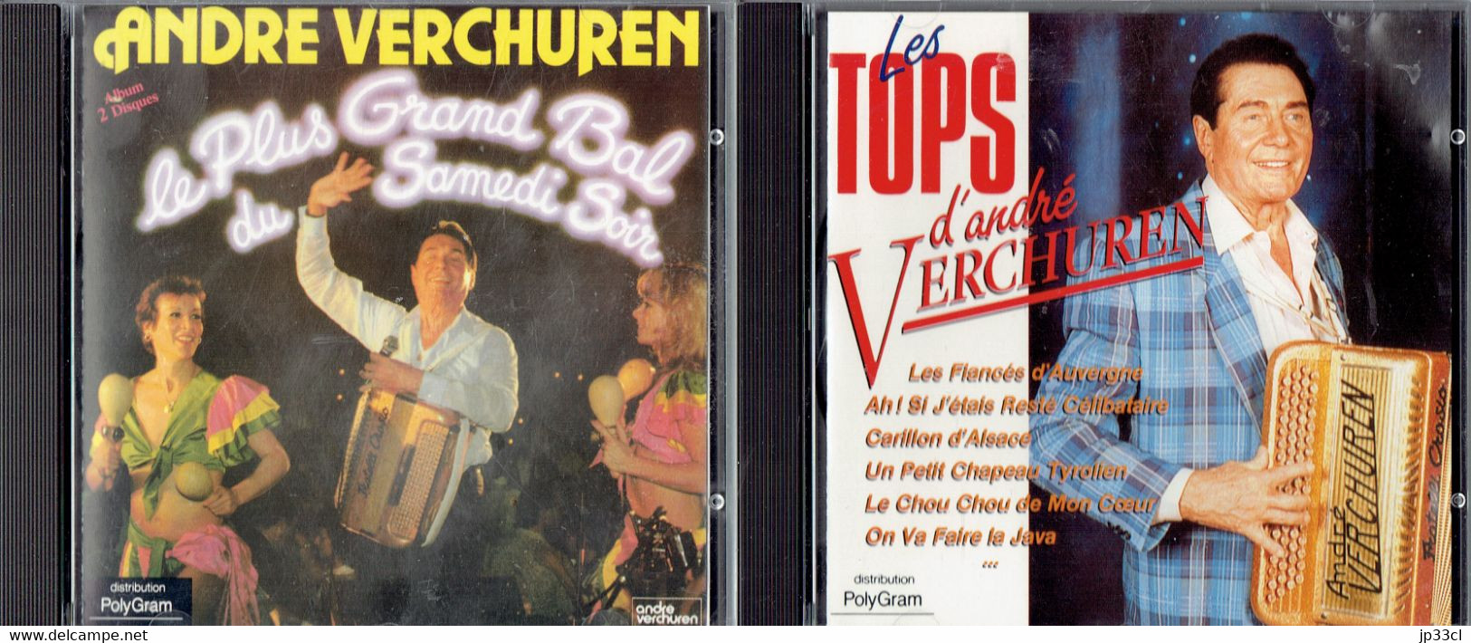 Accordéon 2 CD D'André Verchuren (Les Tops + Le Plus Grand Bal Du Samedi Soir) Polygram - Hit-Compilations