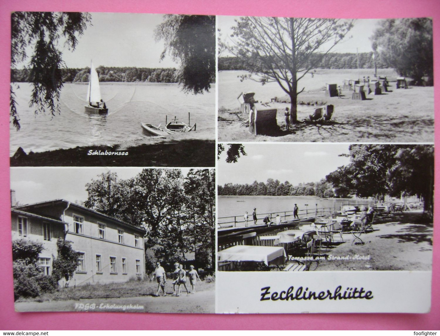 Germany: Zechlinerhütte - Schlabornsee, FDGB Erholungsheim, Terrasse Am Strand-Hotel - Posted 1975 - Zechlinerhütte