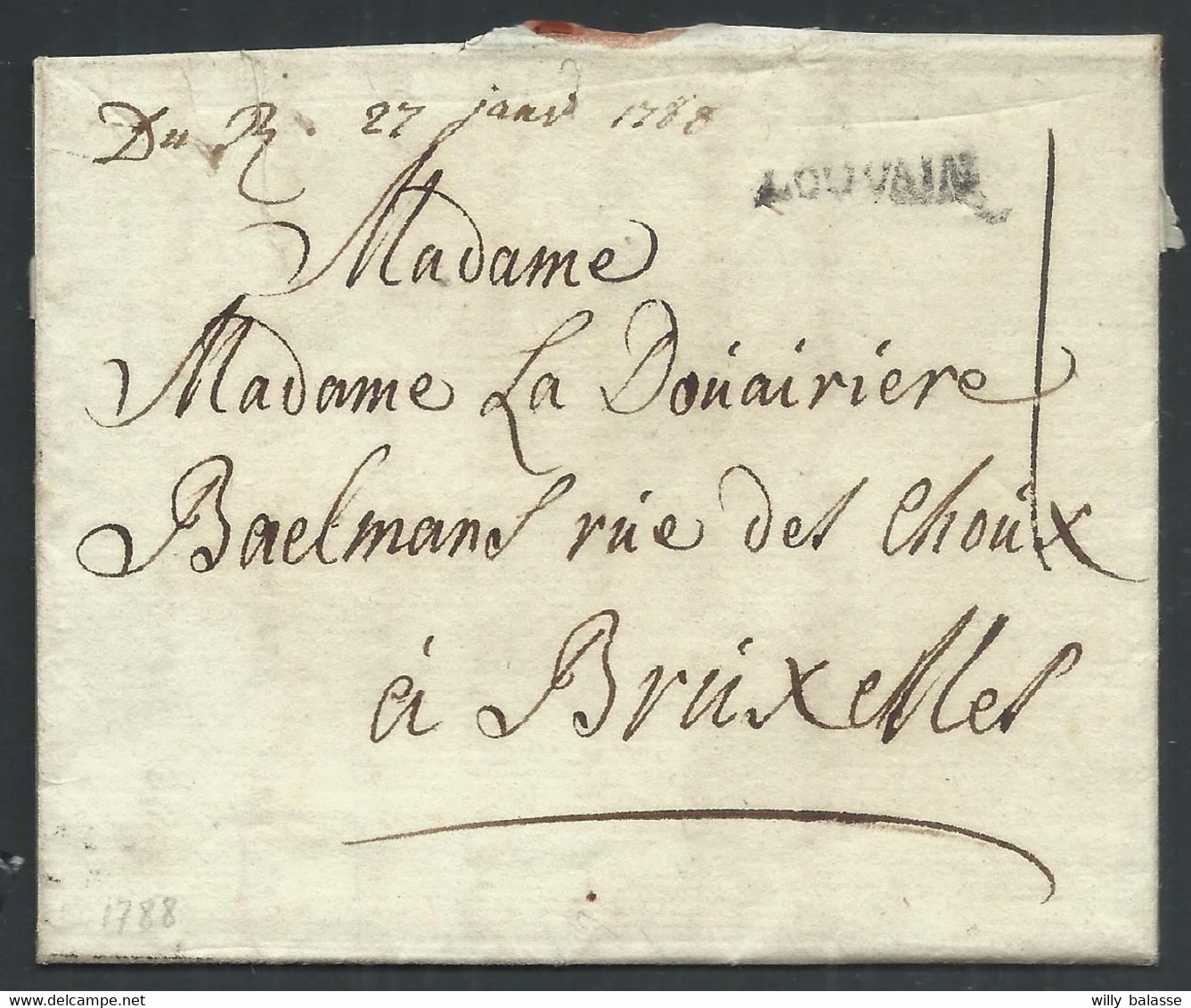 L 1788 Marque LOUVAIN + "I" Pour Bruxelles - 1714-1794 (Austrian Netherlands)