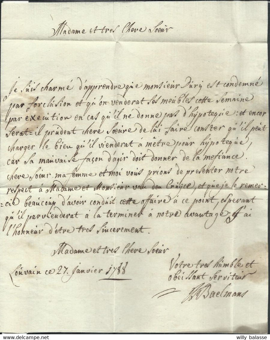 L 1788 Marque LOUVAIN + "I" Pour Bruxelles - 1714-1794 (Austrian Netherlands)