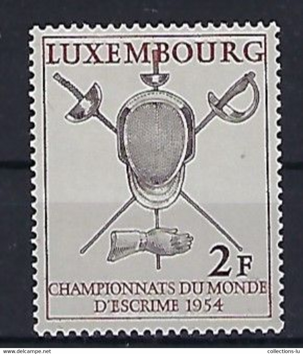 Luxembourg - Luxemburg - Timbres 1954  Championnat Du Monde D'Escrime / Fechten MNH ** KW 5,50 - Blokken & Velletjes