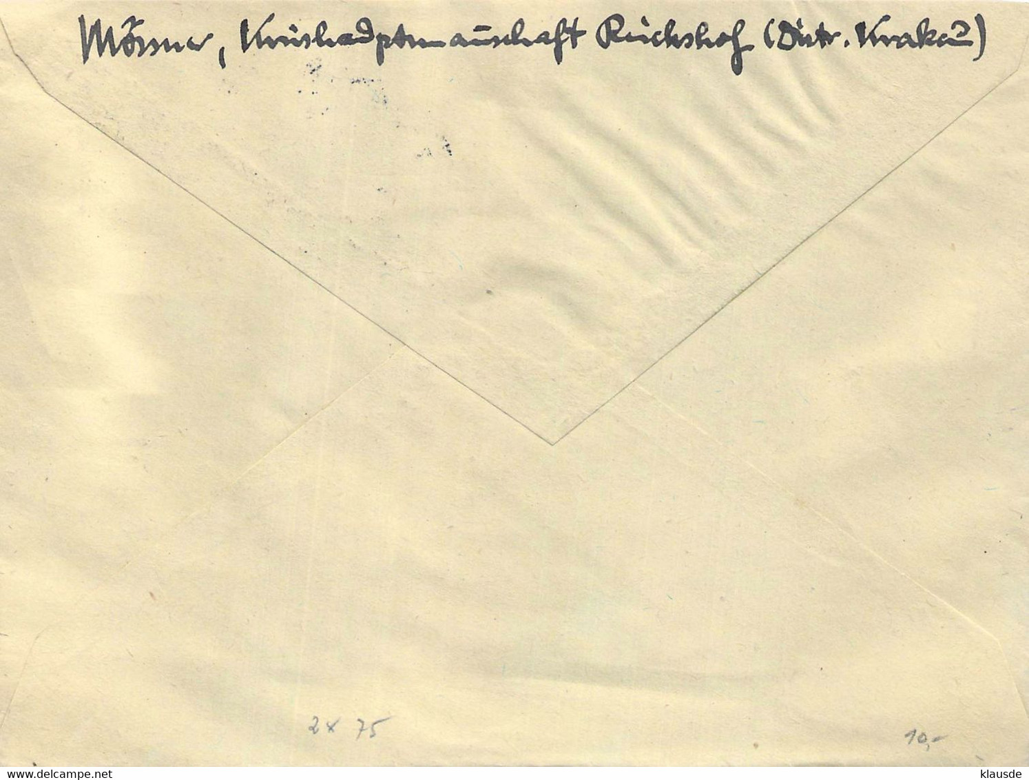 MiNr.75 (MeF) GG 1942 Reichshof - Krakau Deutsche Post Osten - Occupation 1938-45