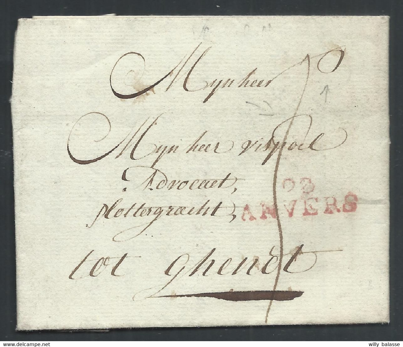 L 1798 De Vlaemshoof ??? Marque 93/ANVERS Pour Gendt - 1794-1814 (Période Française)