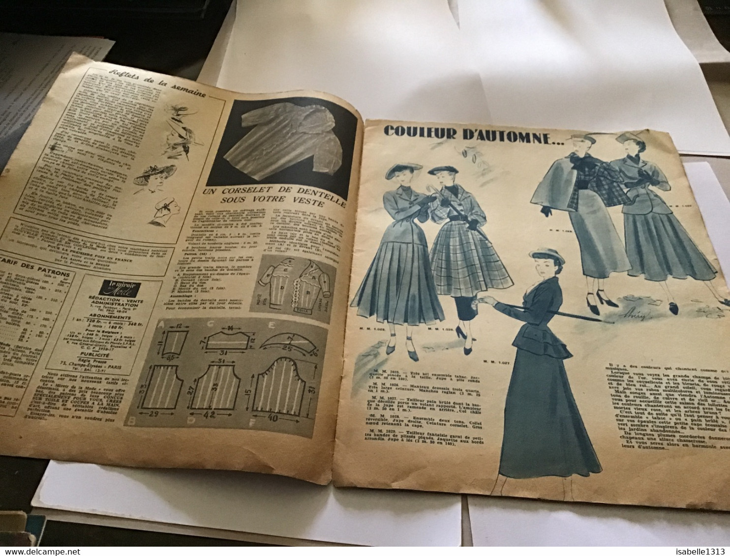 Magazine Le Miroir De La Mode 1948 Mode Modèle Heure D’automneUn Autre Patron Gratuit Une Robe Passe-partout - Autres & Non Classés