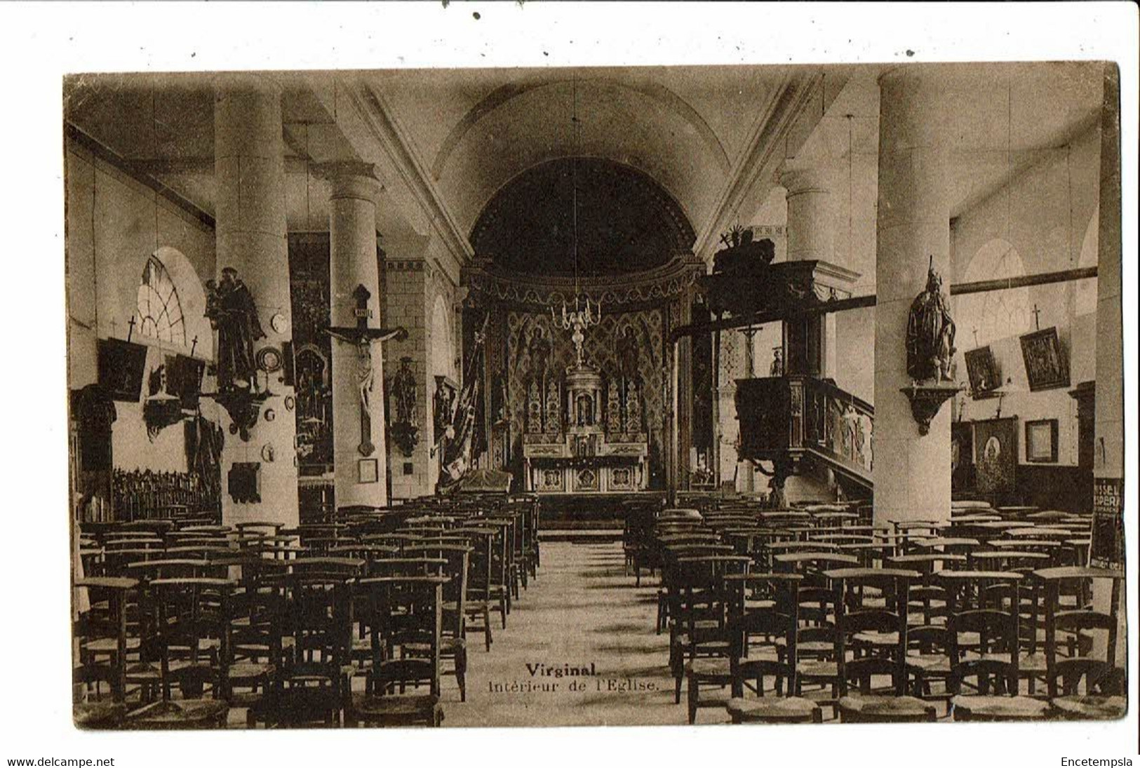 CPA-Carte Postale-Belgique-Virginal- Intérieur De L'église -1927VM21664dg - Ittre