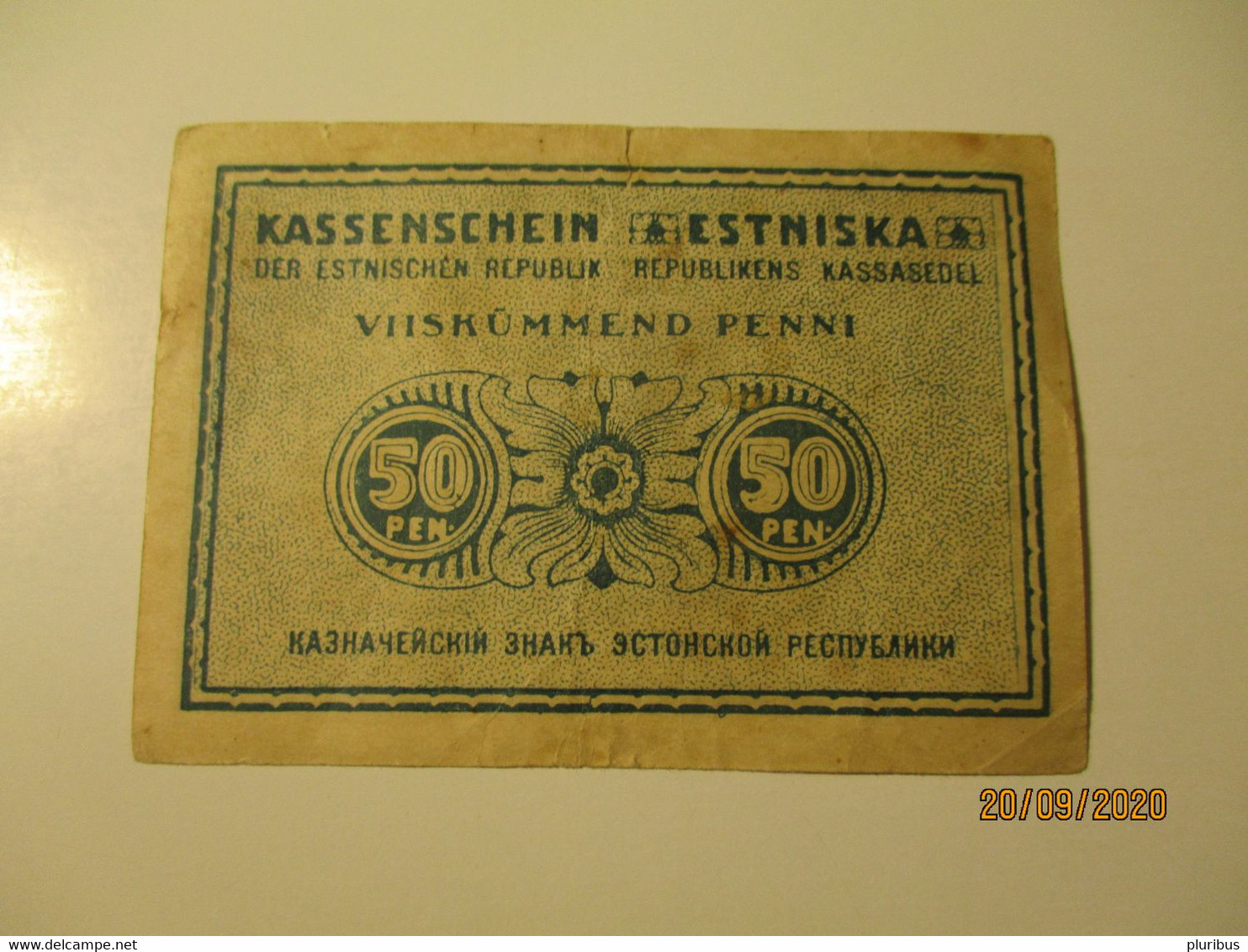 ESTONIA 1919 50 PENNI , 0 - Estland