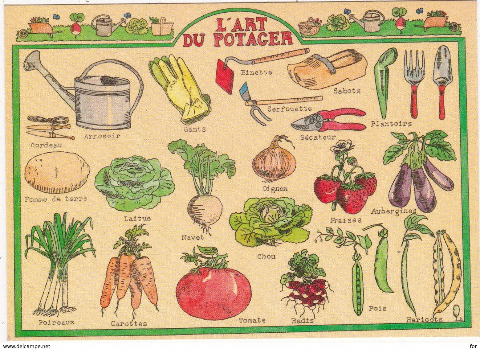 Agriculture : Cultures : L'Art Du Potager : ( Fleurs, Plantes & Arbres ) - C.p.s.m. - M. - Grand Format - Illustrateur - - Culture