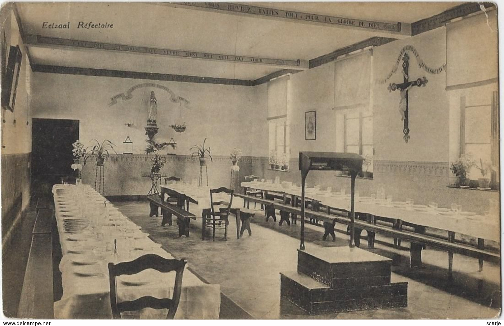 Baelegem   -   Pensionnat   -   Eetzaal   -   1922   Naar   Antwerpen - Oosterzele
