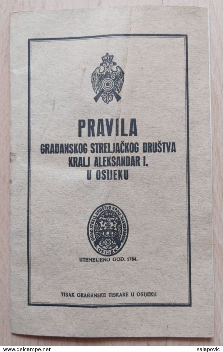 Archery, Pravila Gradjansko Streljacko Drustvo Kralj Aleksandar I. Osi­jek - Tir à L'Arc