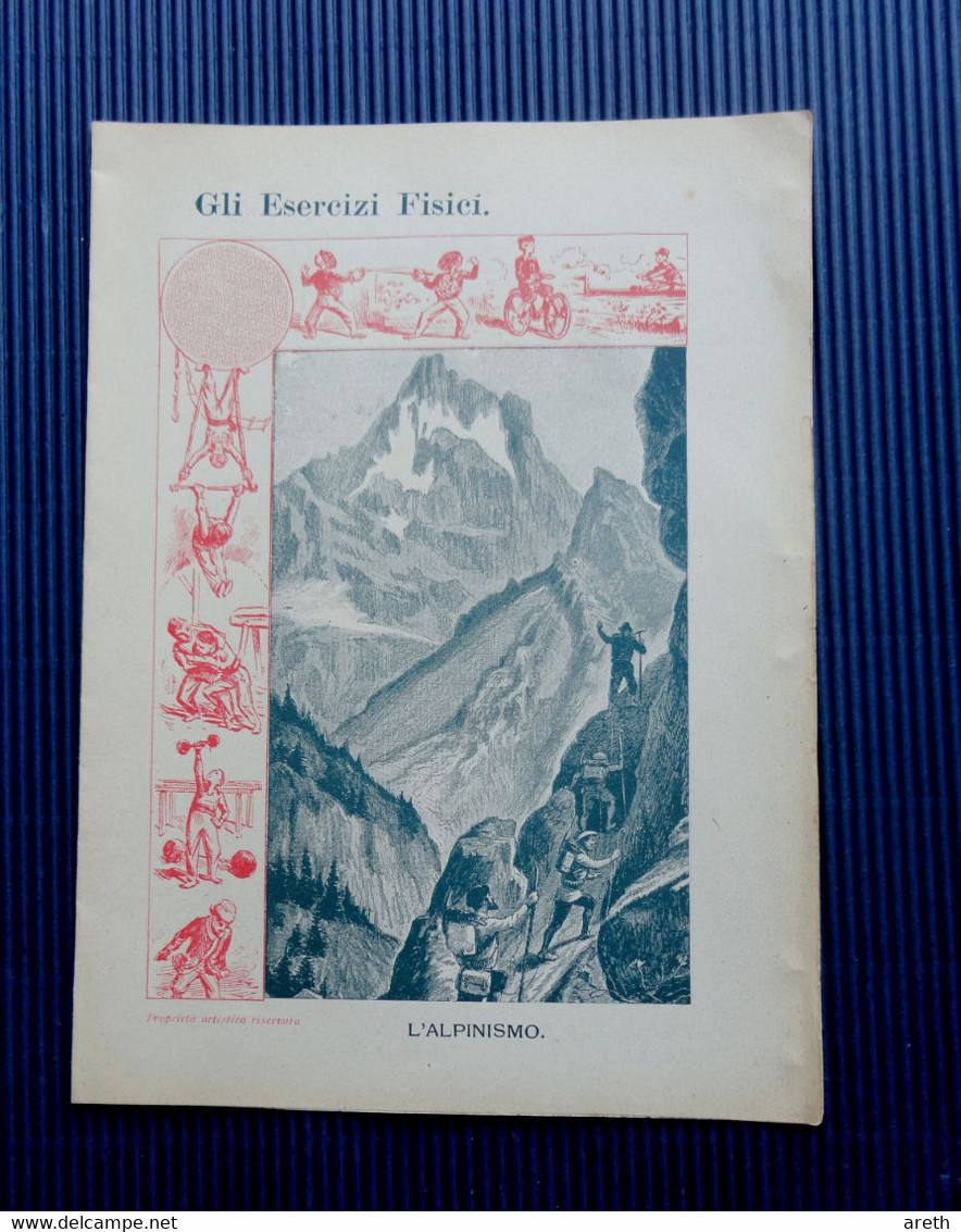 7 Anciennes Couverture De Cahier Italiennes, Exercices Physiques - 7 Vecchie Copertine Di Quaderni, Gli Esercizi Fisici - Schutzumschläge