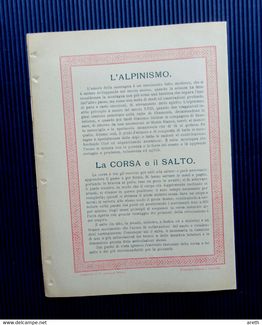 7 Anciennes Couverture De Cahier Italiennes, Exercices Physiques - 7 Vecchie Copertine Di Quaderni, Gli Esercizi Fisici - Protège-cahiers