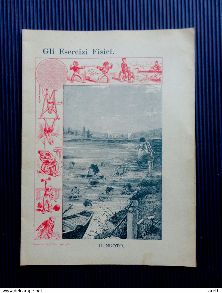 7 anciennes couverture de cahier italiennes, Exercices physiques - 7 vecchie copertine di quaderni, Gli esercizi fisici