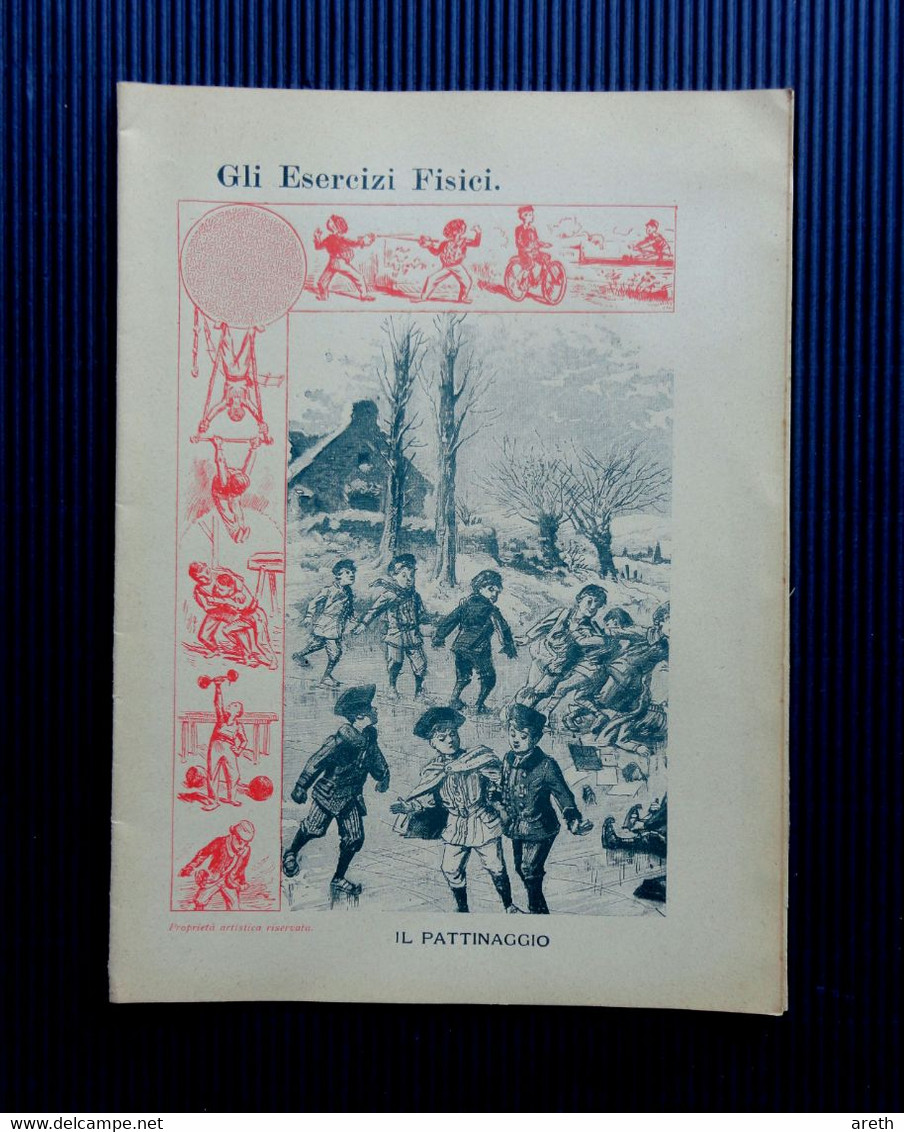 7 anciennes couverture de cahier italiennes, Exercices physiques - 7 vecchie copertine di quaderni, Gli esercizi fisici