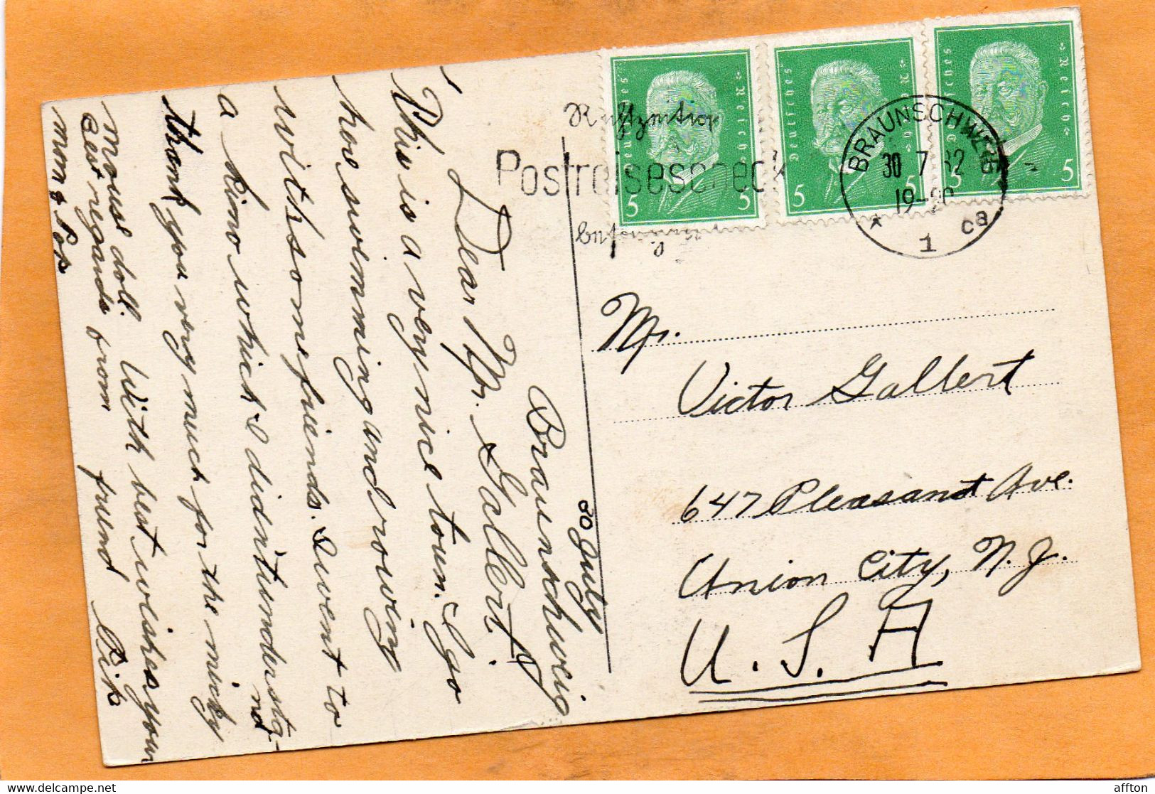 Wolfenbuttel Germany 1928 Postcard - Wolfenbuettel