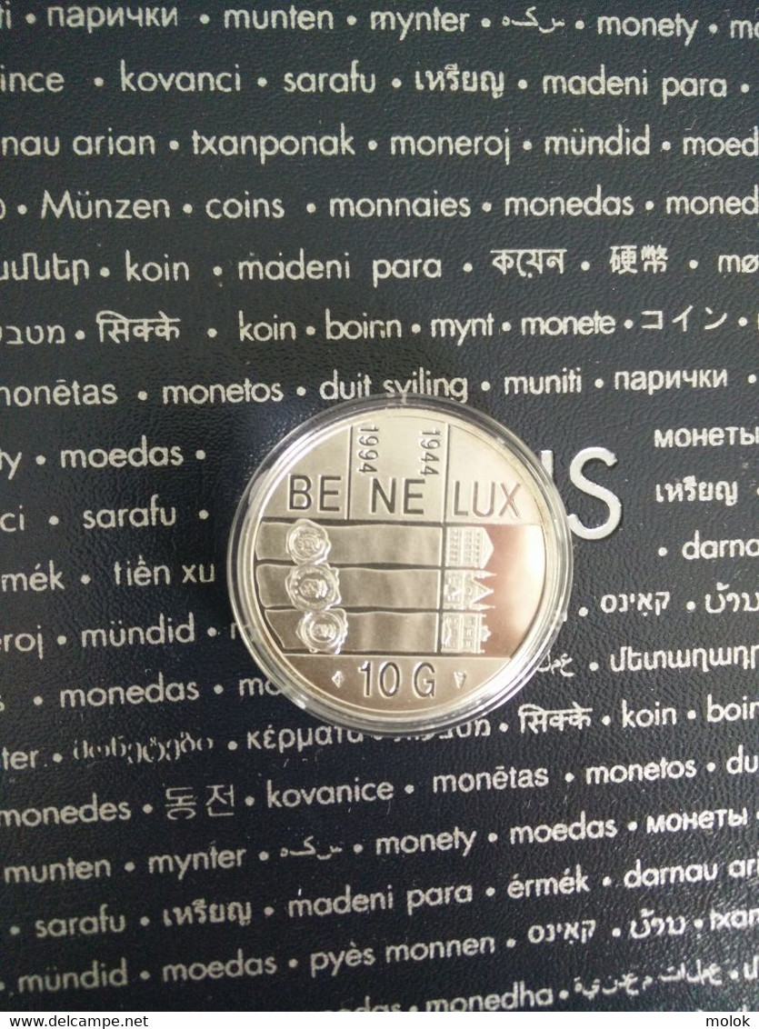 10 Gulden Benelux 50 Ans 1994 Argent - Monnaies D'or Et D'argent