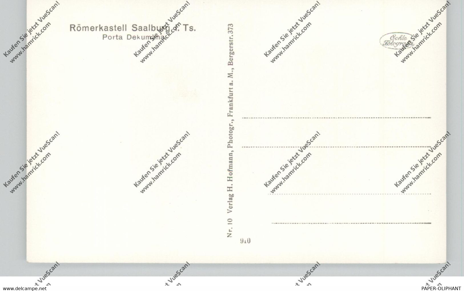 6380 BAD HOMBURG, Saalburg, Porta Dekumana - Saalburg